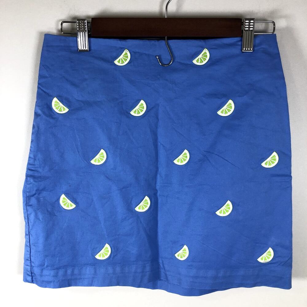 Vineyard Vines Women's Skirt Size 00 Blue Lime Design